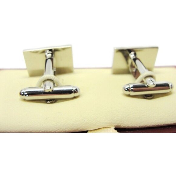 Banana Republic Kenneth Roberts Cufflinks Polished Stainless Steel Rectangle IOB - Picture 5 of 11